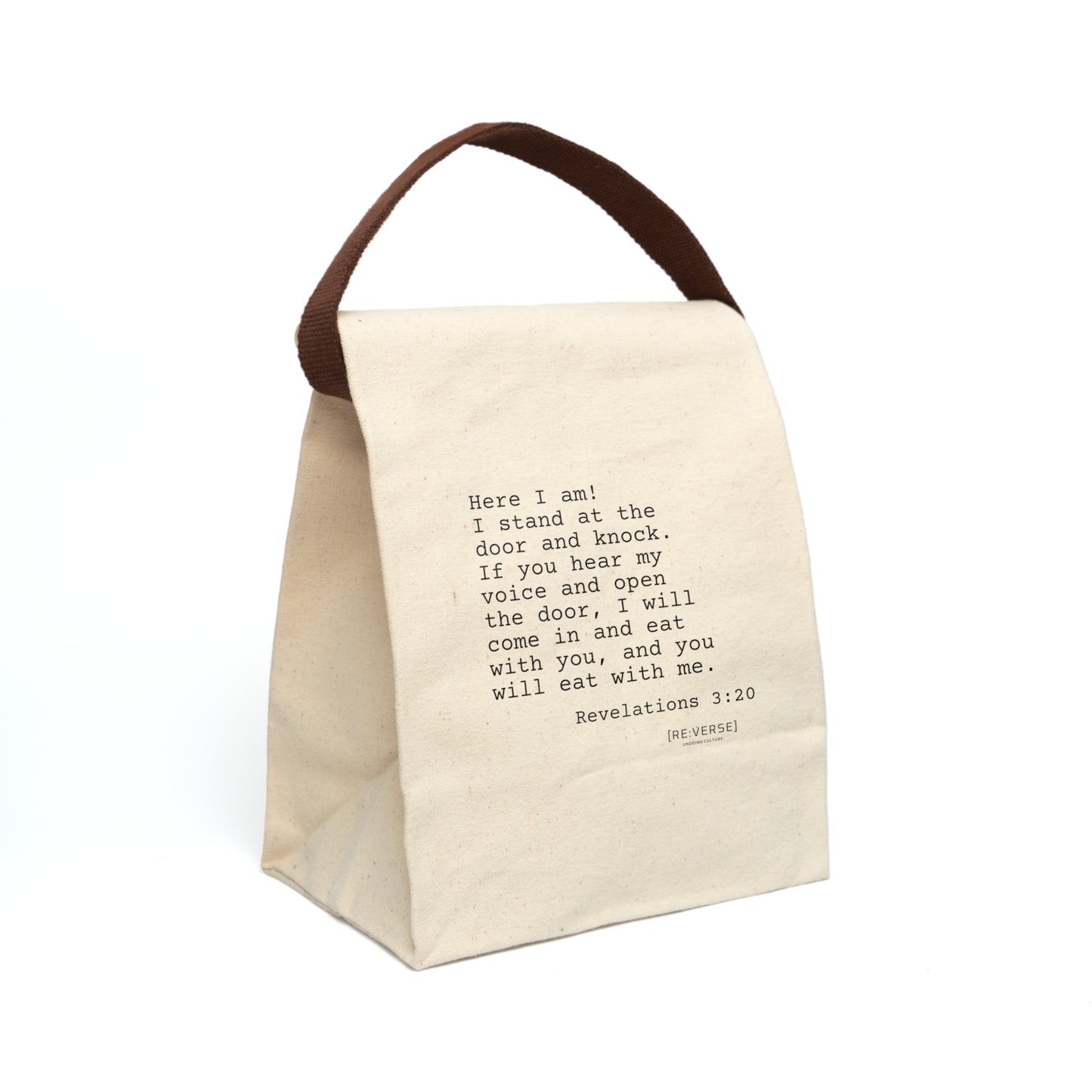 RE:VERSE Canvas Lunch Bag With Strap - Revelation 3:20